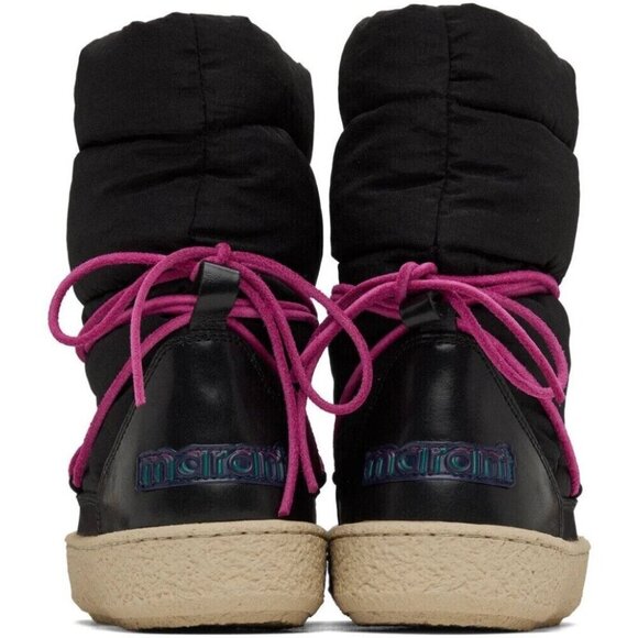 Isabel Marant Zenora Boots 37 US 6.5 Womens Black Fleece Lied $815 - Picture 12 of 14